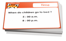 1st grade telling time and time daily applications card games for children in grade 1. PDF printable