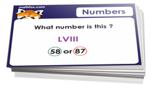 2nd grade card game on numbers - Math card game in PDF printable format