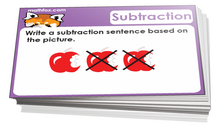 2nd grade subtraction card game - Math card game in PDF printable format