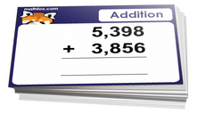 3rd grade math addition cards - For card games and board games on third grade math