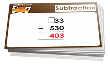 3rd grade subtraction cards - For math card games and math board games on third grade math