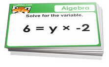 4th grade math cards on algebra - For math card games and math board games