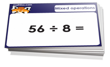 4th grade math cards on mixed operations - For math card games and math board games