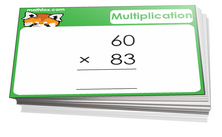 4th grade math cards on multiplication - For math card games and math board games
