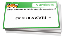 4th grade math cards on numbers - For math card games and math board games