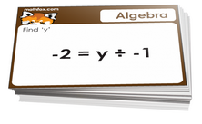 5th grade math cards on algebra equations - For math card games and board games