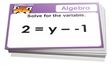 5th grade math cards on algebra - For math card games and board games