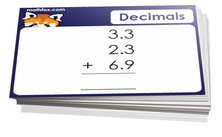 5th grade math cards on decimals - For math card games and board games