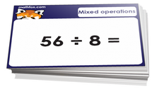 5th grade math cards on mixed operations - For math card games and board games