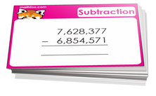 6th grade math subtraction cards - For math cards games and board games