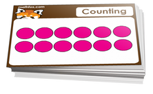 Kindergarten cards on learning how to count - for math card games and math board games - PDF