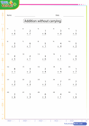 Addition One Digit Vertically