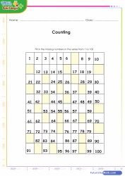 Counting Up to 100 Find Missing Numbers