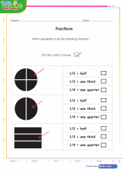 Fractions Half Quater Third