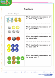 Fractions of Objects Illustrated with Pictures