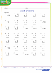 Mixed Addition Division Subtraction Exercises