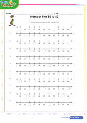 Number Line 50 to 60