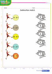 Subtraction Matching Exercise to 10