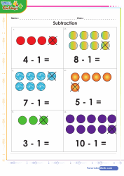 Subtract 1 with Dots Up to 10