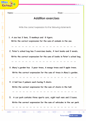 Addition Equations Word Problems