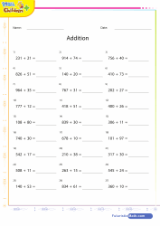 Addition Horizontally Arranged Sheet 5