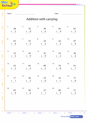 Addition of 2 to 1 Digit Numbers Sheet 4