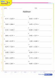 Addition of 3 Digit Numbers Horizontally