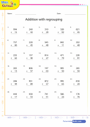 Addition of 3 to 2 Digit Numbers Sheet 2