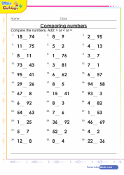 Comparisons Numbers Up to 100