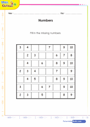 Missing Numbers 1 to 10