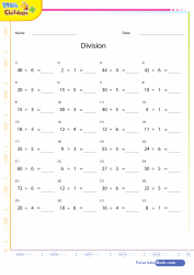 Division of Numbers Sheet 2