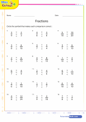 Fraction Comparisons Greater Less