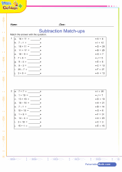 Addition and Subtraction Matchup