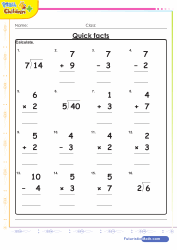 Quick Addition Division Facts