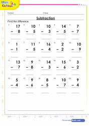 Subtracting 1 From 2 Digits