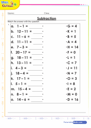 Subtraction Match Up