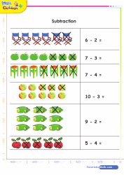 Subtraction with Illustrations to 10