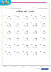 Addition 3 to 1 Digit Numbers