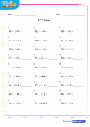 Addition Horizontally Arranged Numbers