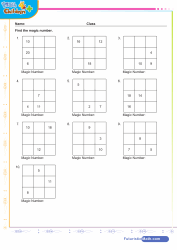 Addition Magic Square Exercise