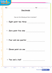 Decimals Sentence Problems