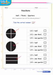 Fractions Half Quater Third