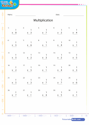 Multiplication of Single Digit Numbers