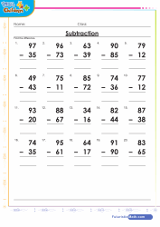 Subtraction 2 2 Digit Numbers