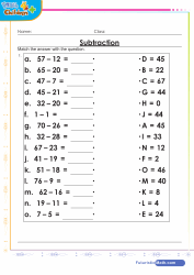 Subtraction Match Ups