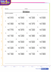 Divide Numbers Ending In Zero By Ten