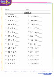 Division of 1 2 Digit Numbers