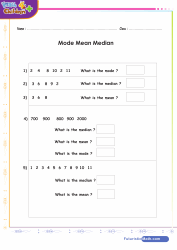 Mode Median Mean