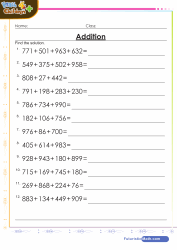 Addition of 4 Numbers