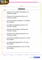 Algebra Number Problems